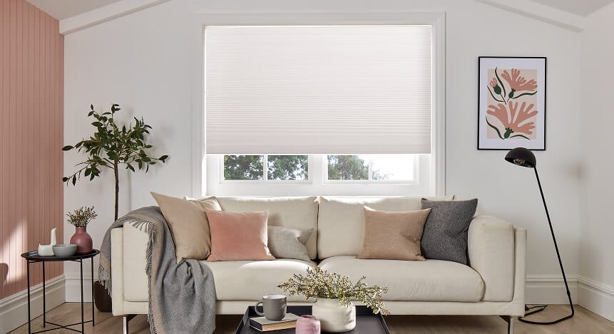 cellular blinds in a living room